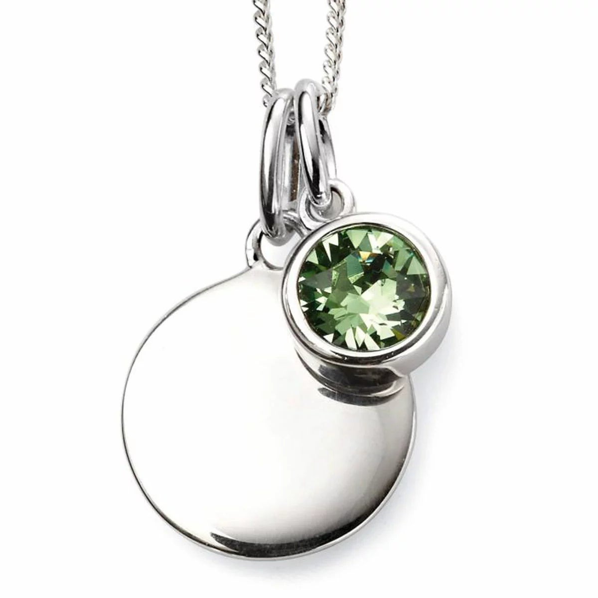 Beginnings Sterling Silver Birthstone Pendant Necklace & Disc on Chain, Personalisation Available, view 23