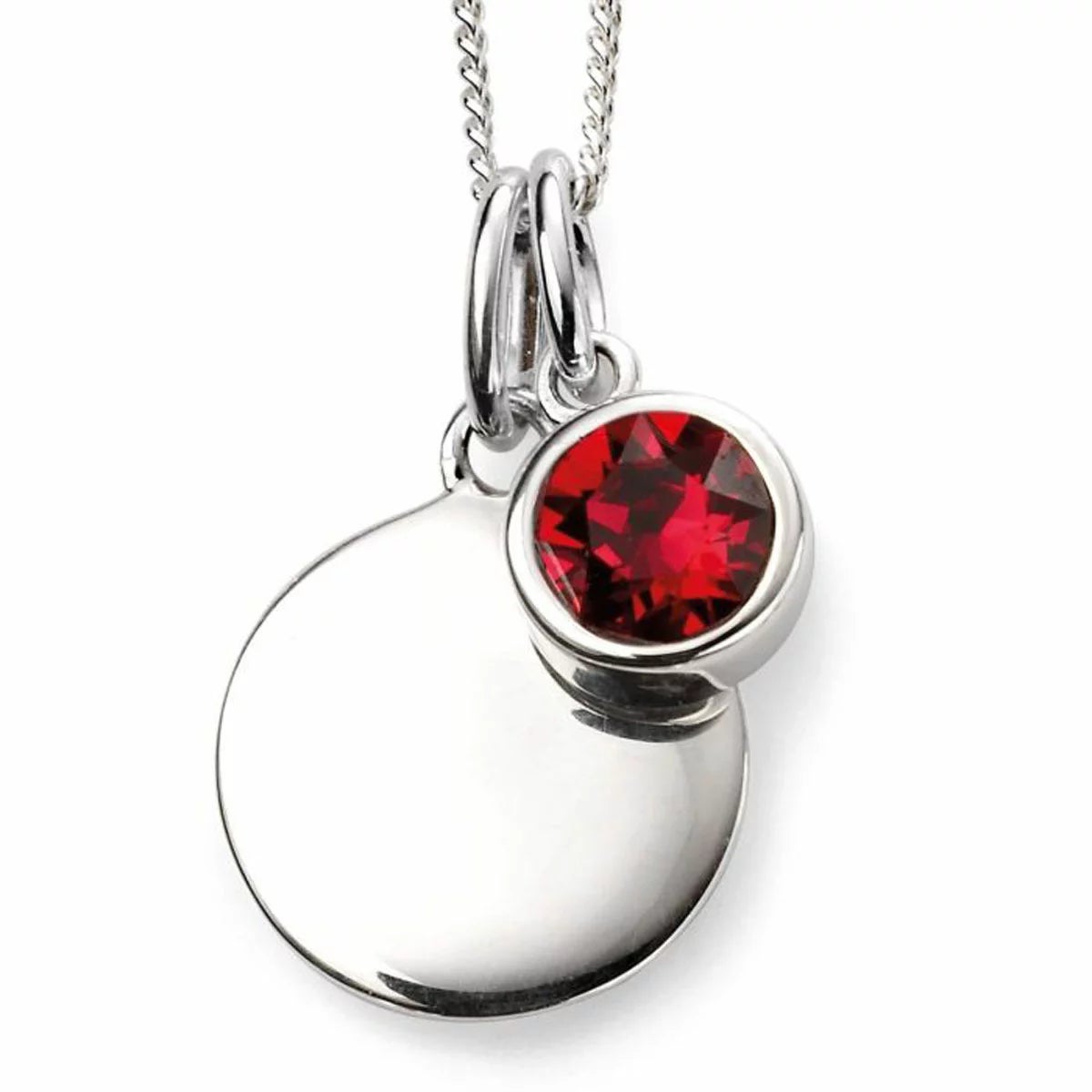 Beginnings Sterling Silver Birthstone Pendant Necklace & Disc on Chain, Personalisation Available, view 21