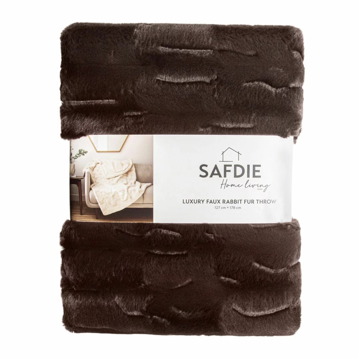 Safdie Luxury Faux Rabbit Fur Throw, 127 x 178 cm, view 13