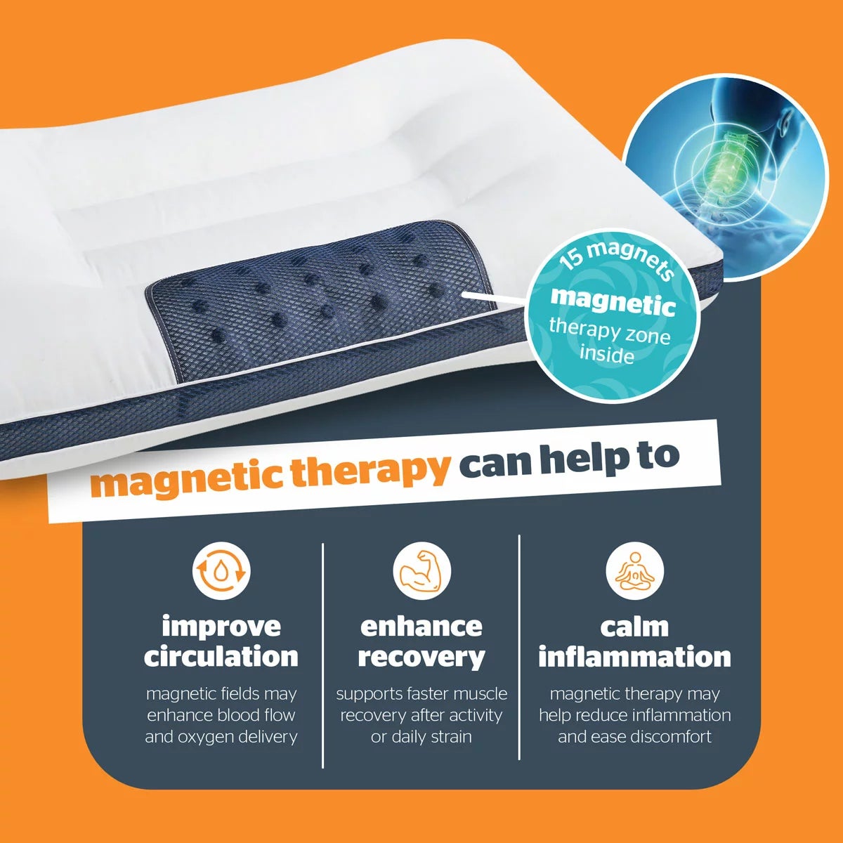 Silentnight Smart Sleep Magnetic Neck Therapy Pillow, view 5