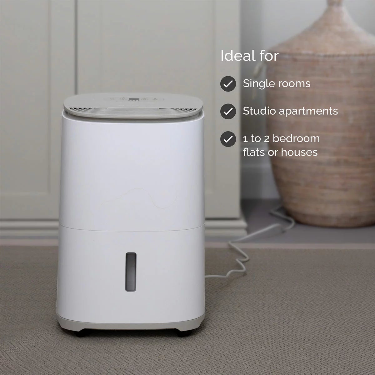 MeacoDry Arete One 10L Dehumidifier & Air Purifier in Warm Pebble, view 5