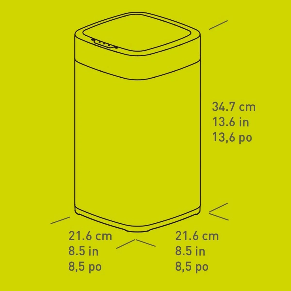 EKO Ecosmart Pro 10L Matte Stainless Steel Motion Sensor Bin, 2 Pack, view 6