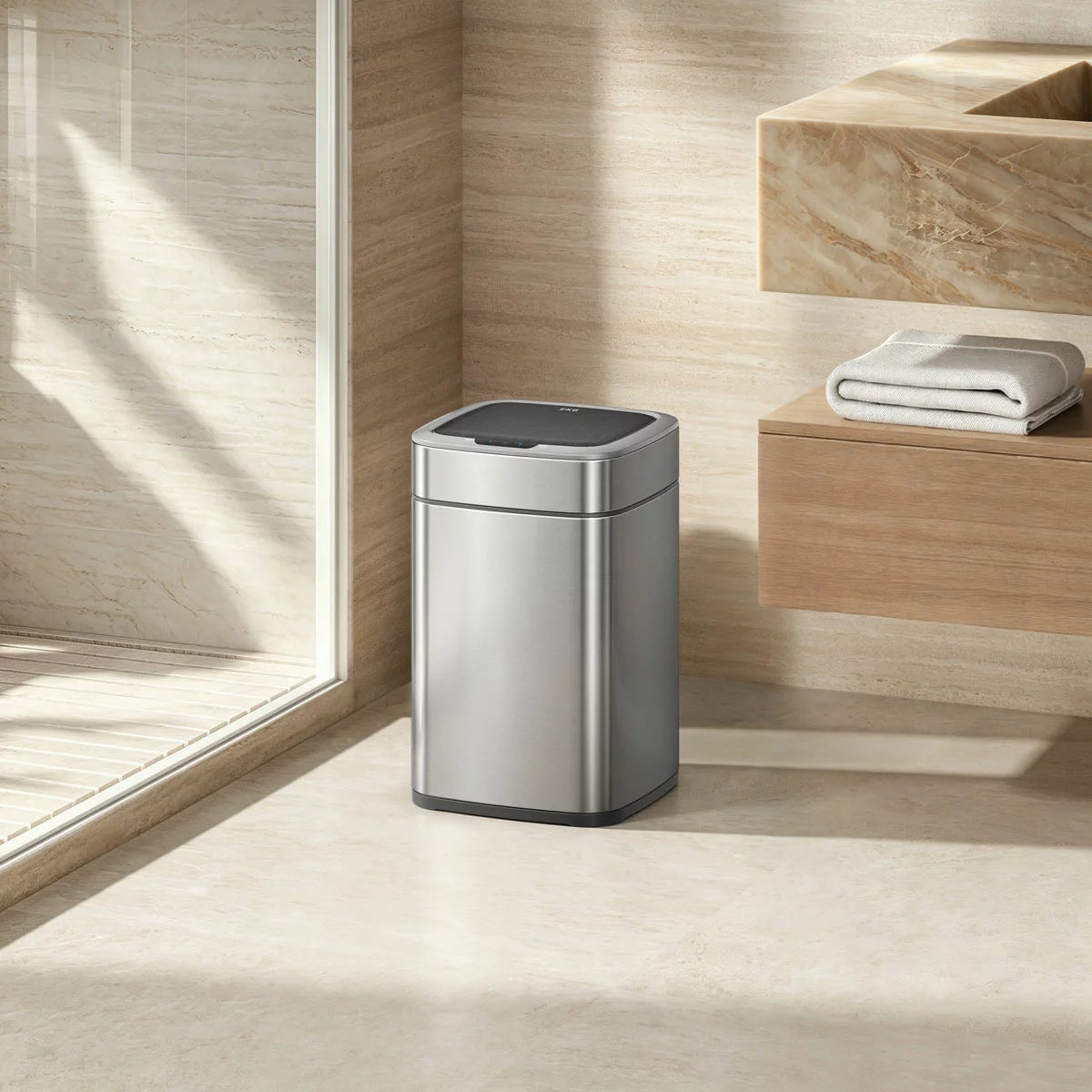EKO Ecosmart Pro 10L Matte Stainless Steel Motion Sensor Bin, 2 Pack, view 3