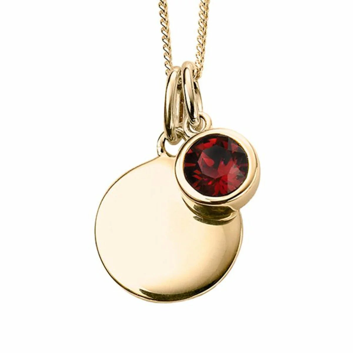 Beginnings Gold Plated Sterling Silver Birthstone Pendant Necklace & Disc on Chain, Personalisation Available, view 8