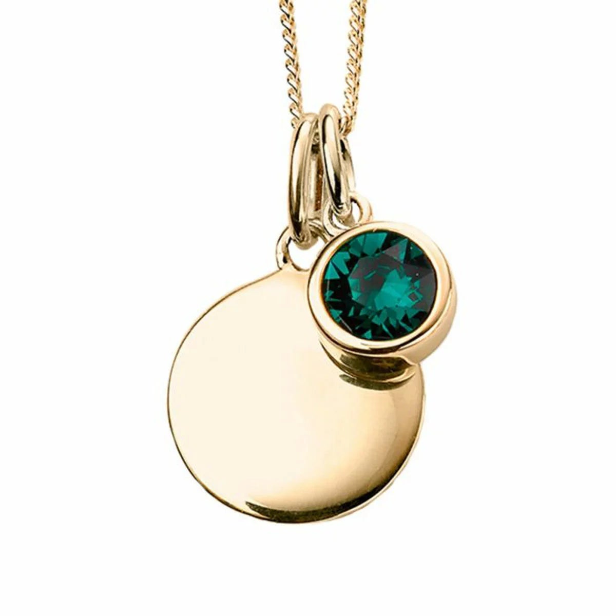 Beginnings Gold Plated Sterling Silver Birthstone Pendant Necklace & Disc on Chain, Personalisation Available, view 17