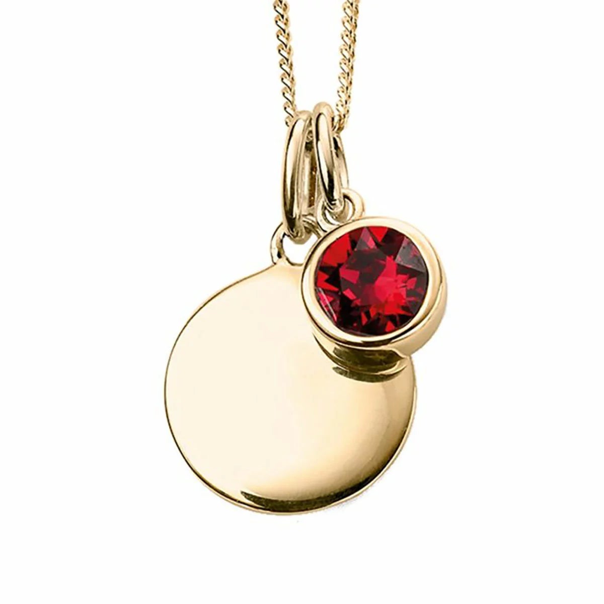 Beginnings Gold Plated Sterling Silver Birthstone Pendant Necklace & Disc on Chain, Personalisation Available, view 21