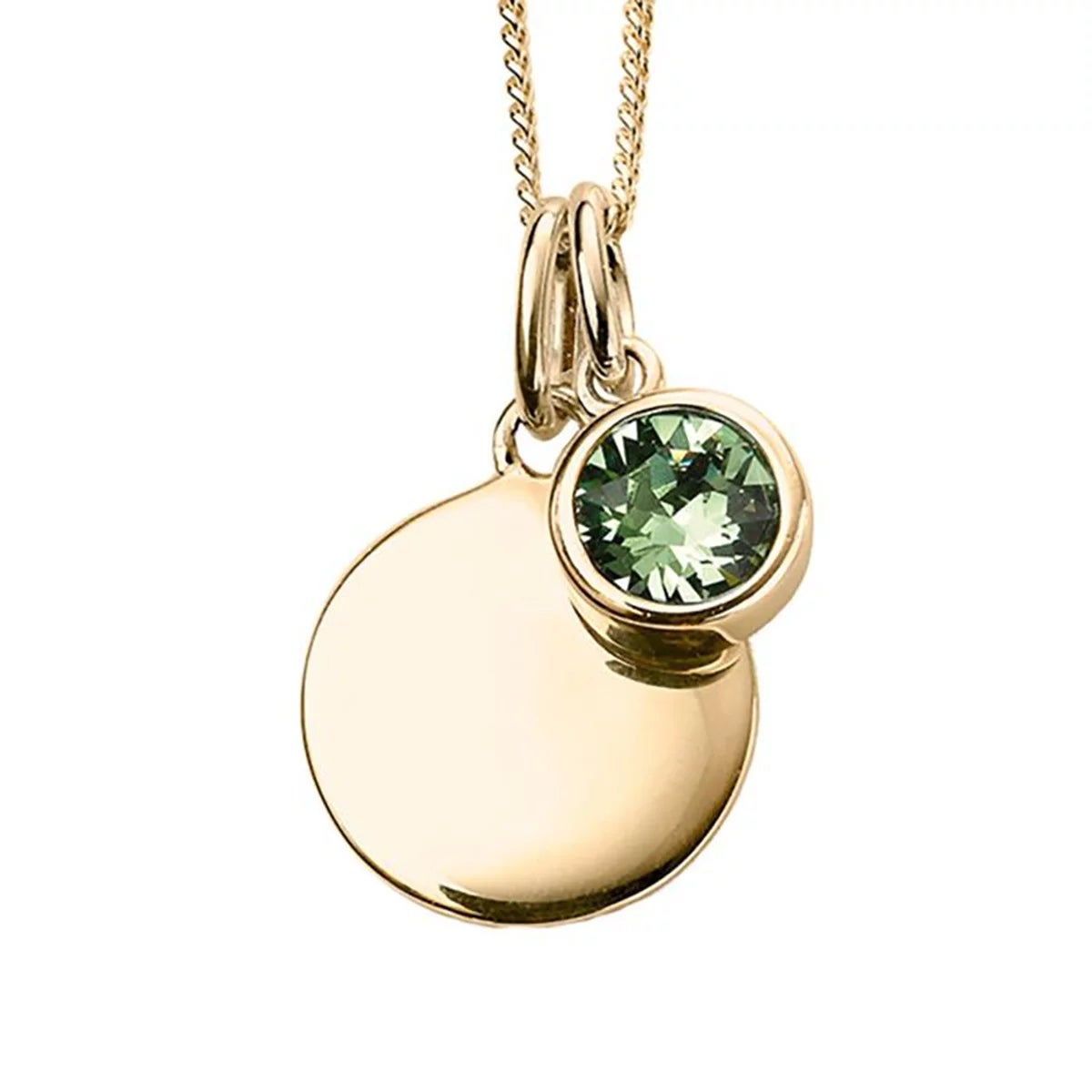 Beginnings Gold Plated Sterling Silver Birthstone Pendant Necklace & Disc on Chain, Personalisation Available, view 23