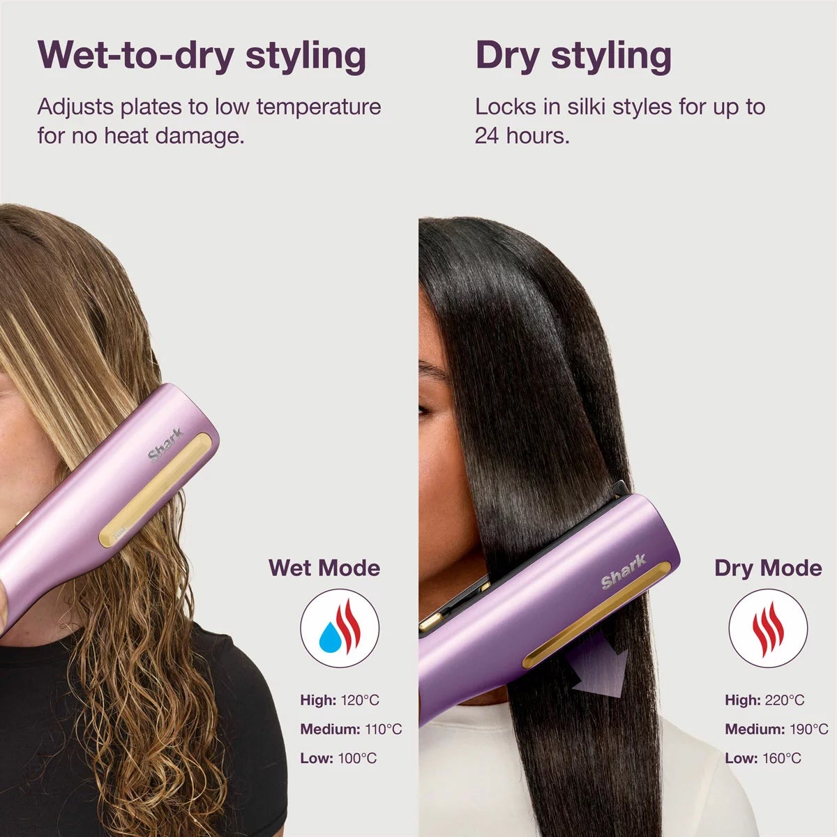 Shark HT401UKPU SilkiPro Hair Straightener & Hair Dryer, view 8