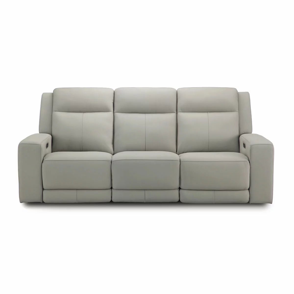 Simon Li Wren Light Grey Leather Power Reclining 3 Seater Sofa with Power Headrest, view 3