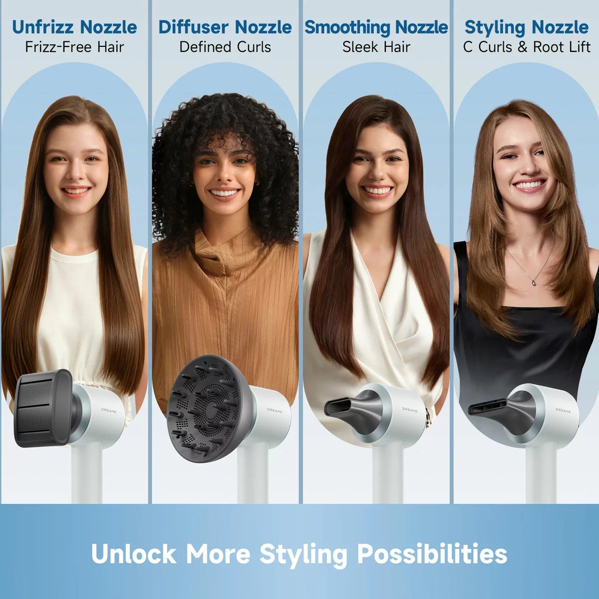 Dreame Glint Hair Dryer in White, view 3