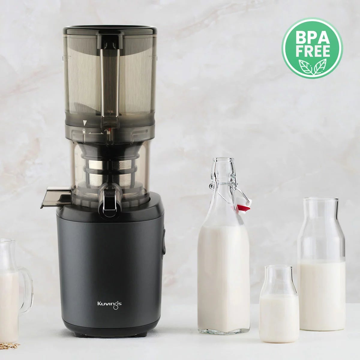 Kuvings AUTO6 Hands Free Juicer in Gun Metal, view 3