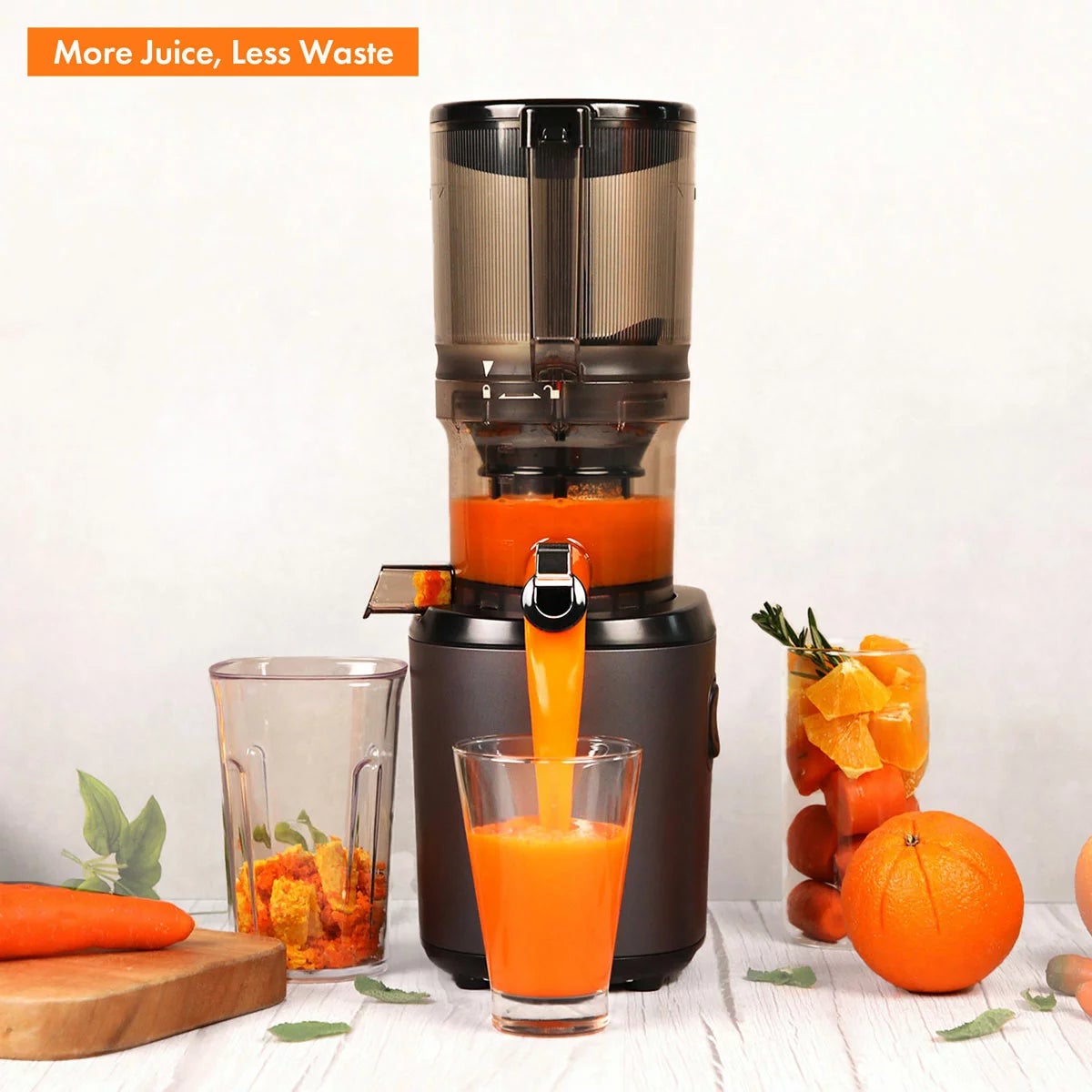 Kuvings AUTO6 Hands Free Juicer in Gun Metal, view 6