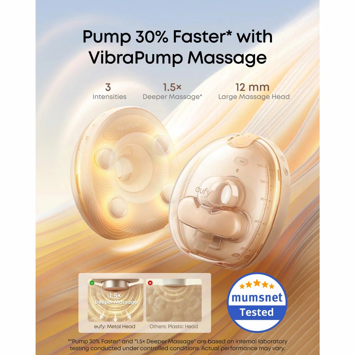 eufy S2 Pro Heated Massaging Electric Breast Pump with Charging Case and Replacement Accessories, view 2