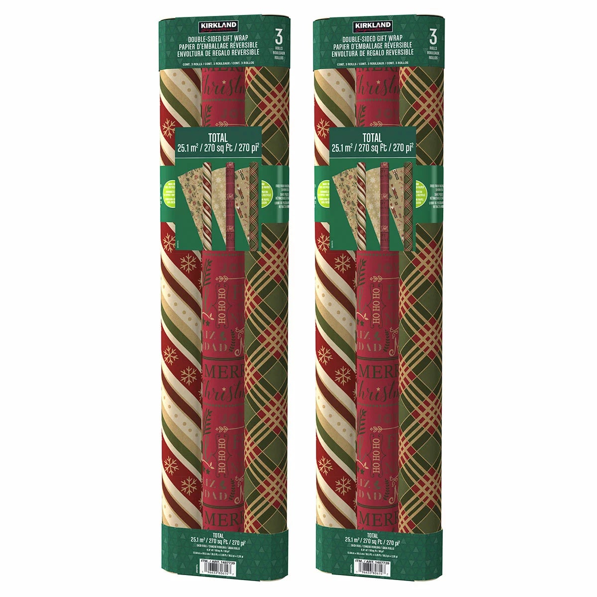 540 Sq ft Christmas Trio Wrap Pack - Traditional