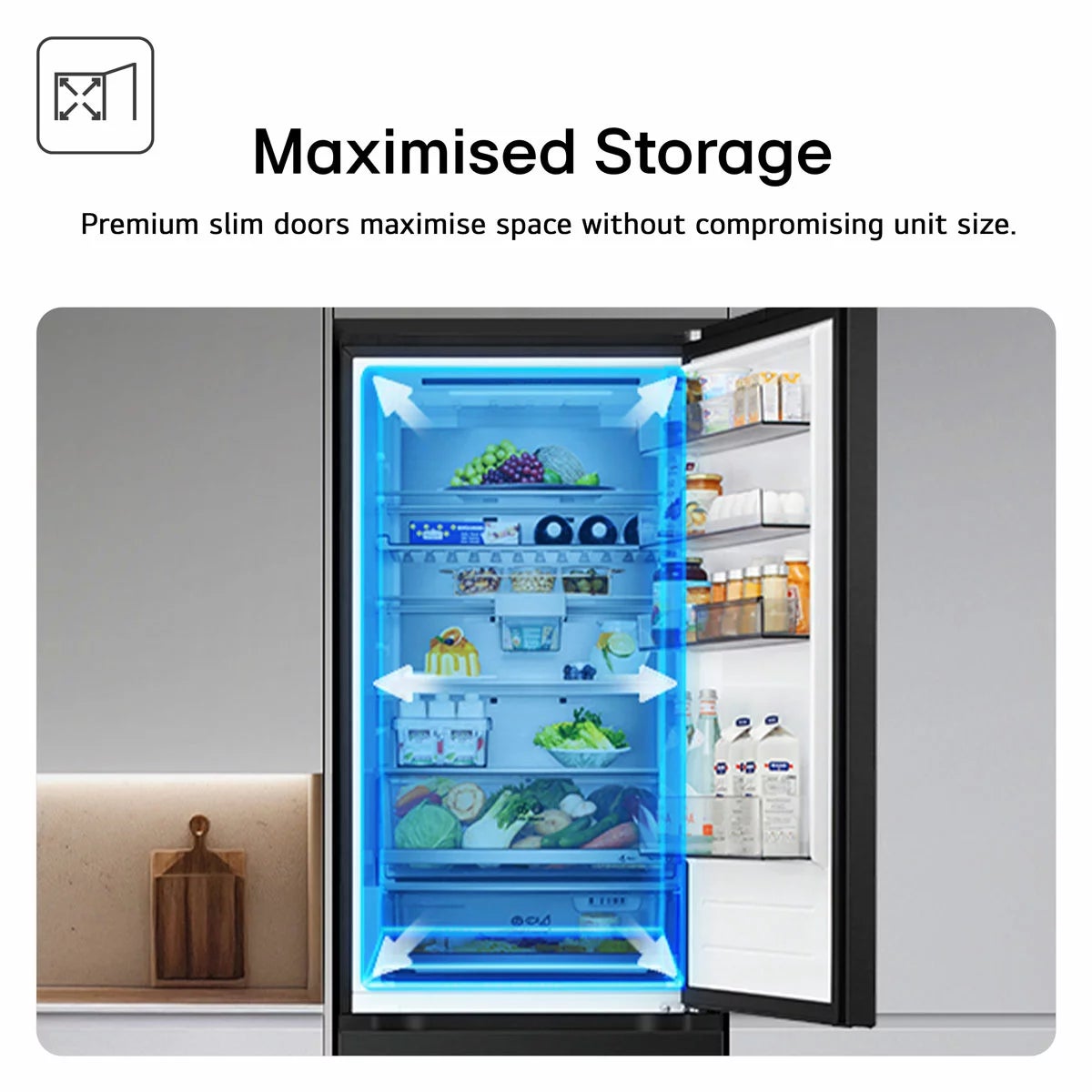 LG Fit & Max, GBBSJ10DEP Fridge Freezer, D Rated in Black, view 6