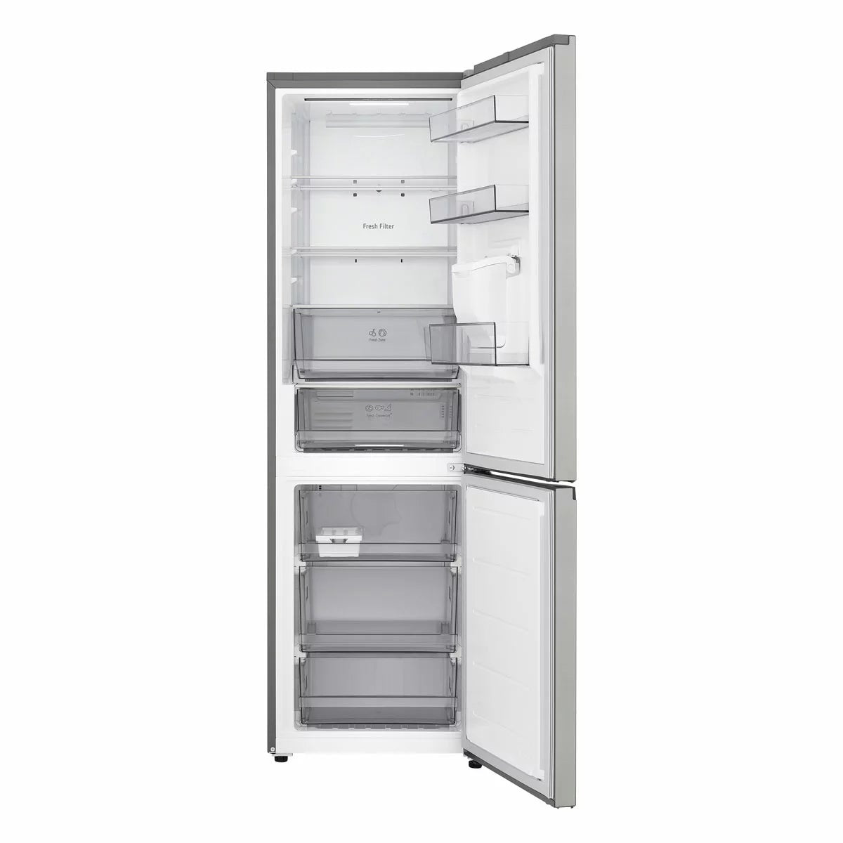 LG Fit & Max, GBFSJ10DPY Fridge Freezer, D Rated in Silver, view 2