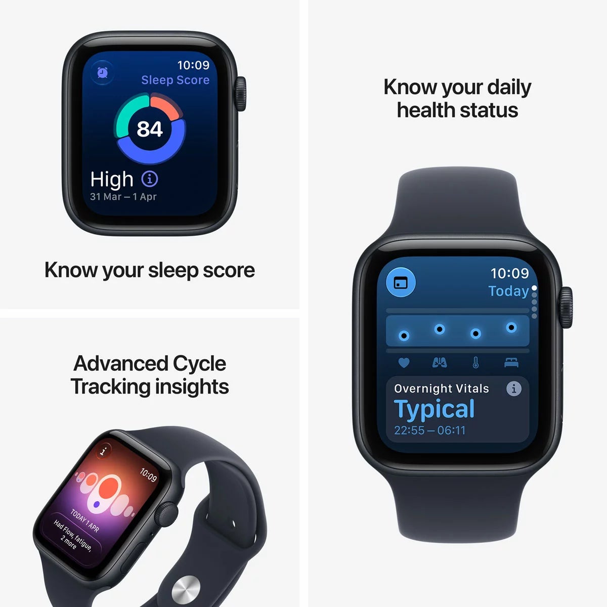 Apple Watch SE 3 GPS, 44mm Aluminium Case with Sport Band S/M, view 3