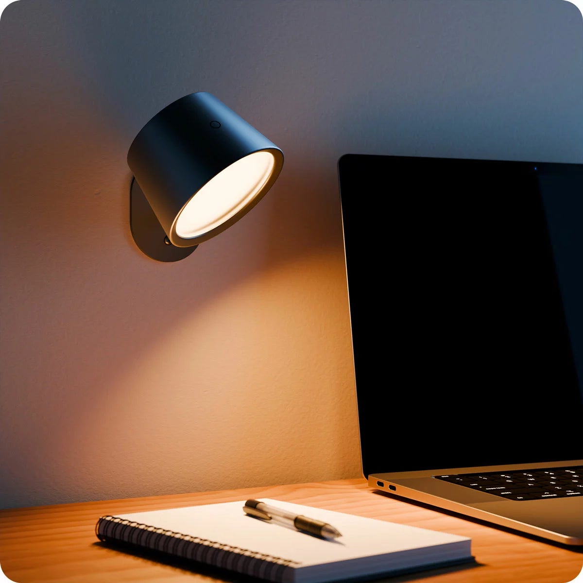 Globe Rechargeable Black Portable Wall Light, 2 Pack, view 2