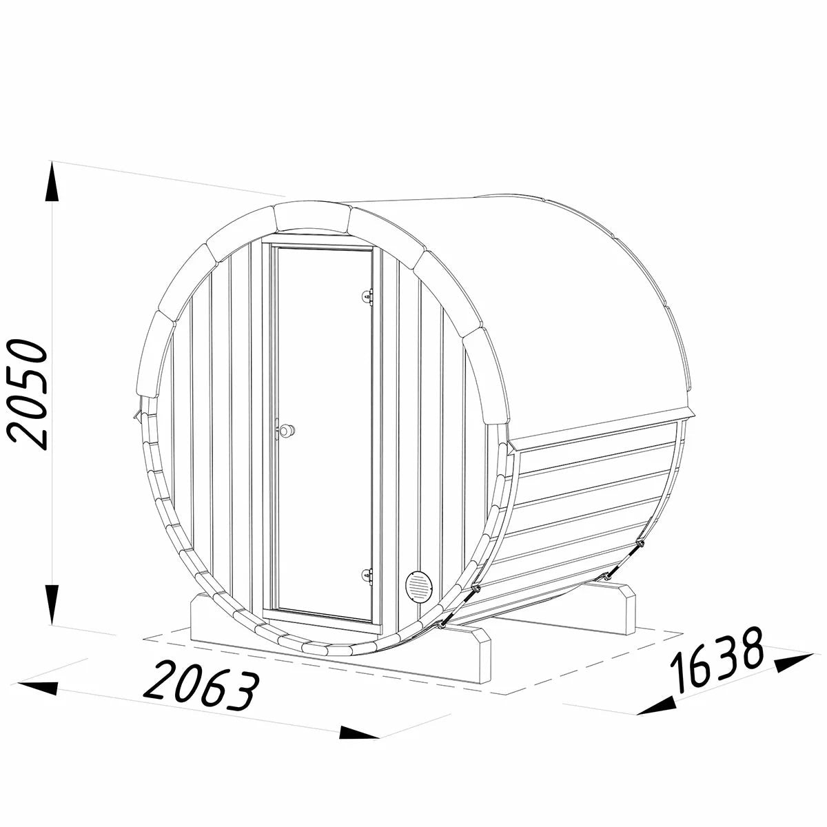 Palmako Barrel Sauna Set, view 2