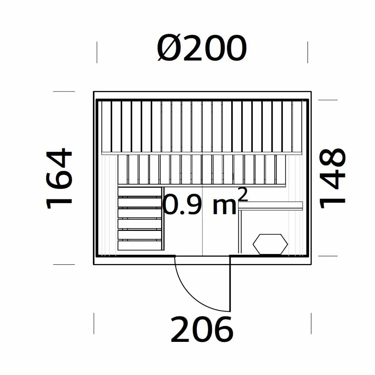 Palmako Barrel Sauna Set, view 7