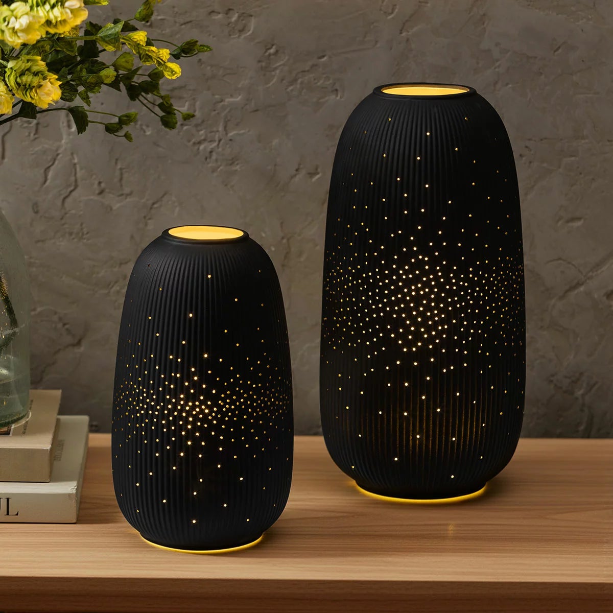 Evergreen LED Porcelain Lantern, 2 Piece Set, view 8