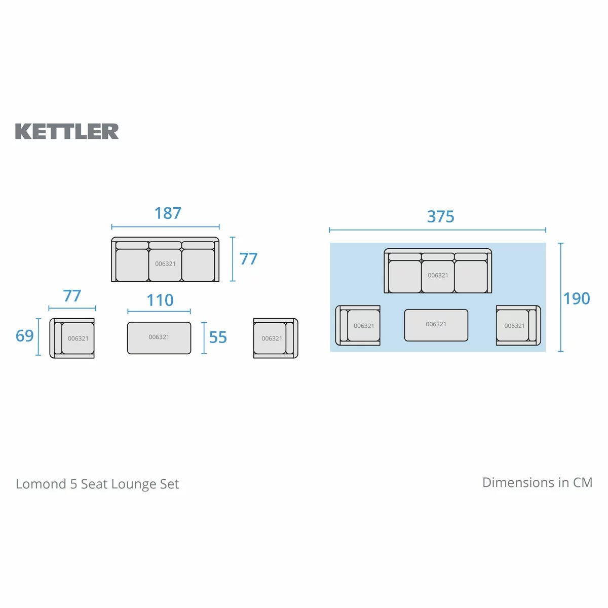 Kettler Lomond 6 Piece Wicker Deep Seating Patio Set, view 2