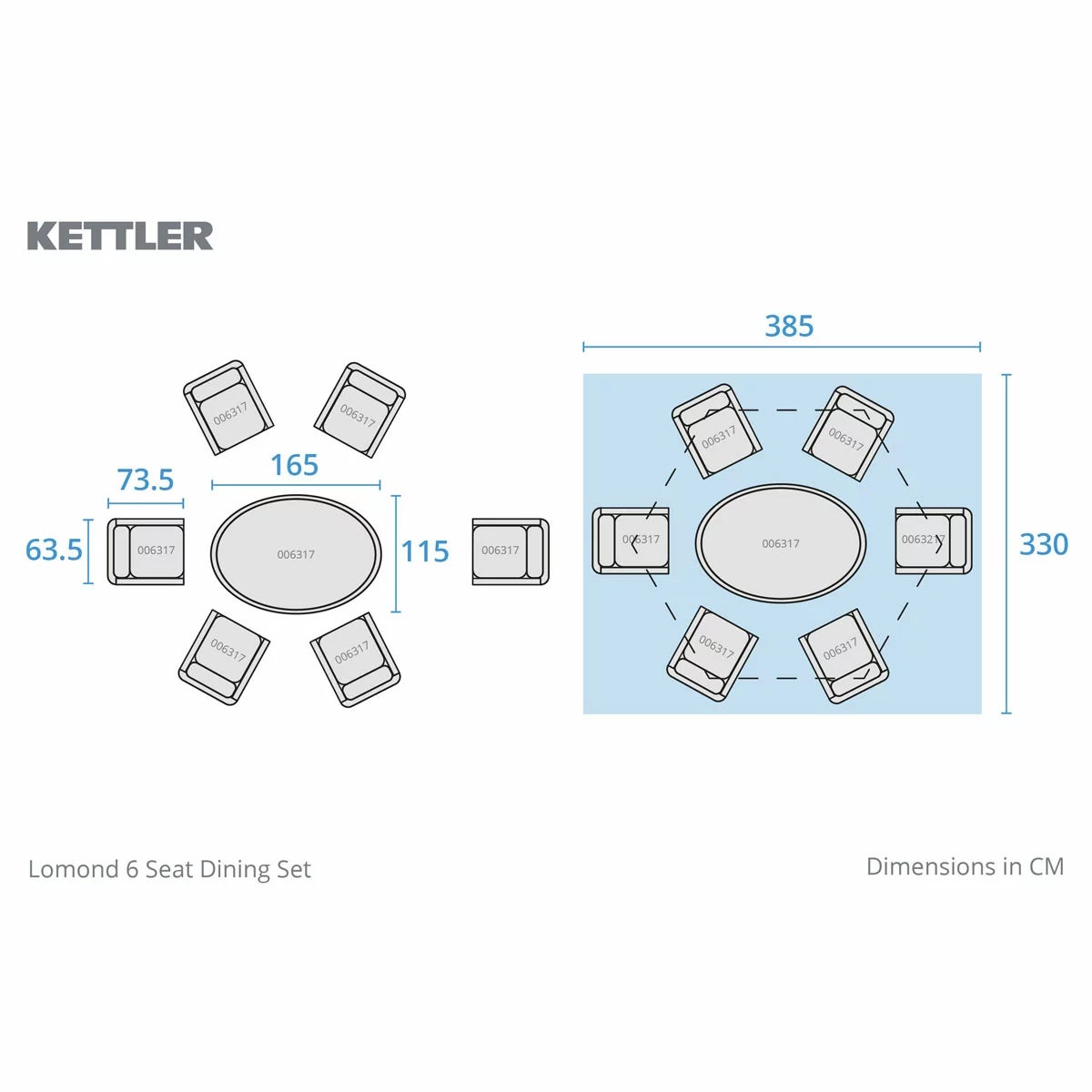 Kettler Lomond 6 Piece Wicker Dining Set, view 2