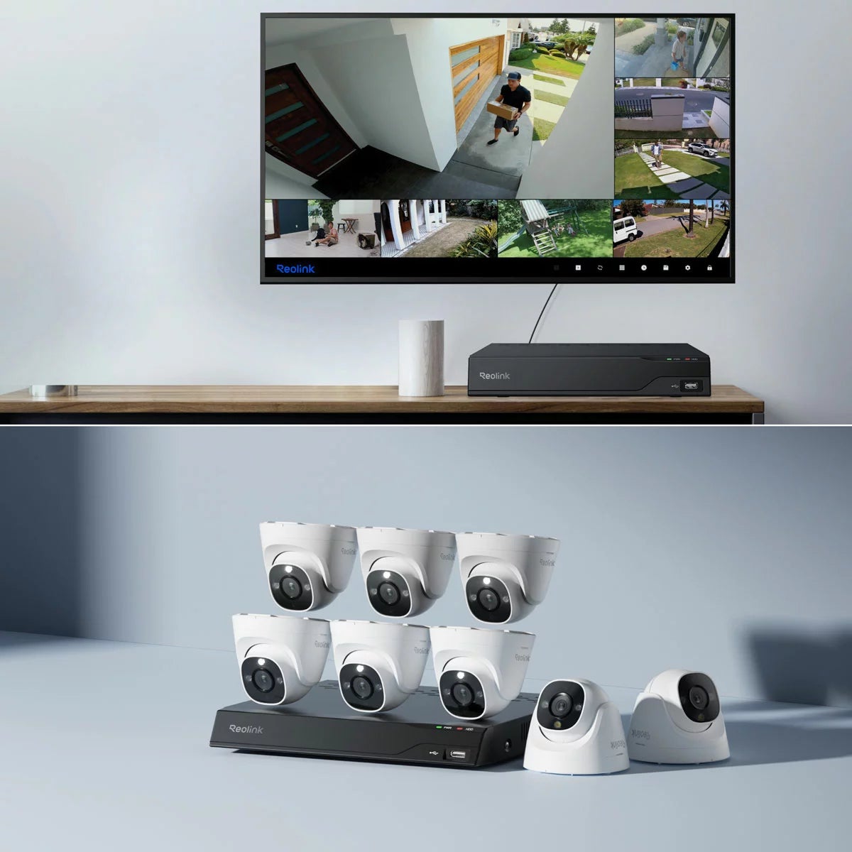 Reolink 12MP (4K+) UHD NVR PoE 16 x Channel / 8 x Turret Camera Kit with 4TB HHD, view 2