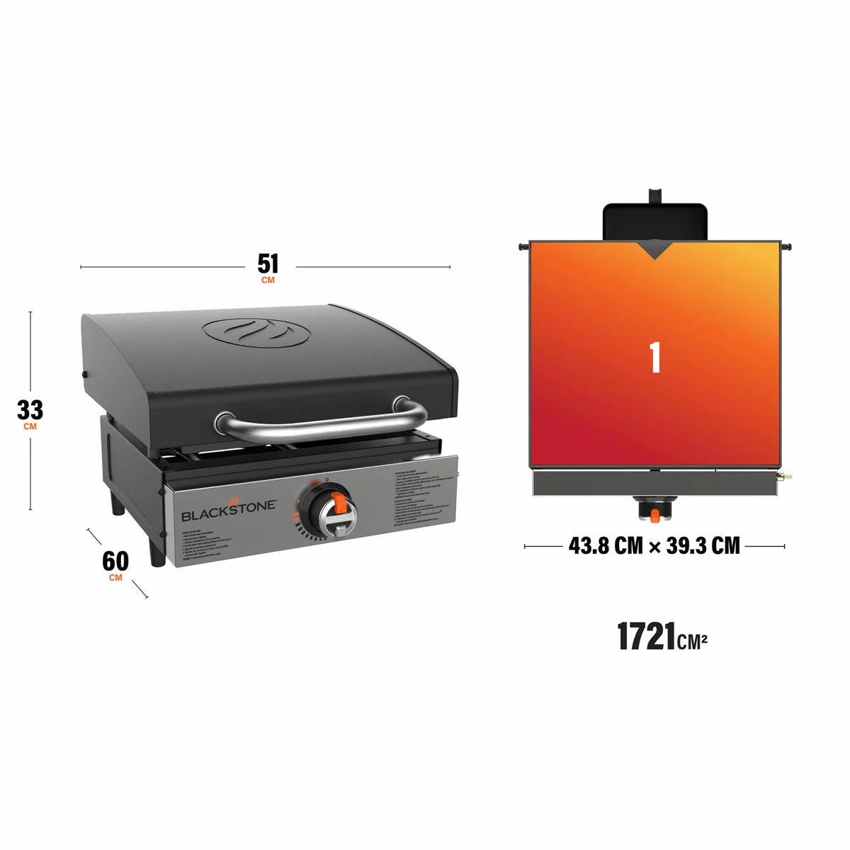 Blackstone 17" Tabletop Gas Griddle with Hood, view 2