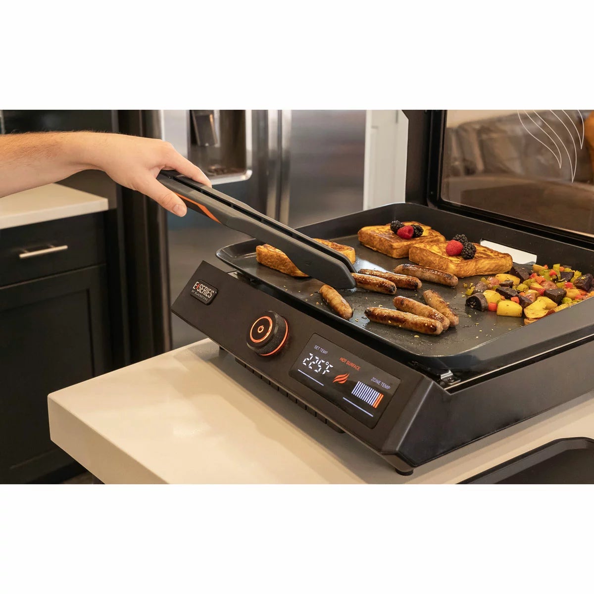 Blackstone E-Series 17" Tabletop Electric Griddle with Hood, view 3