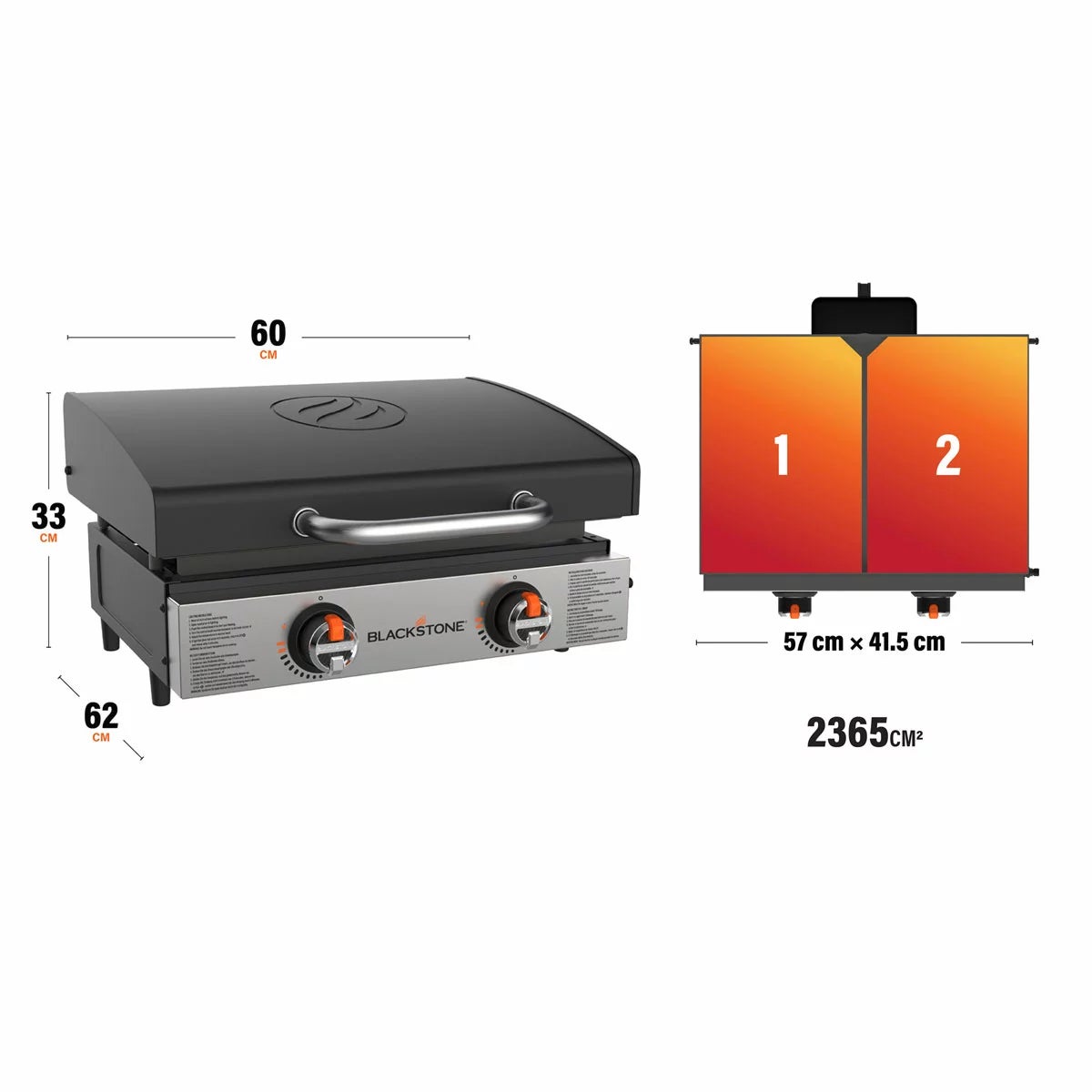 Blackstone 22" Tabletop Gas Griddle with Hood, view 2