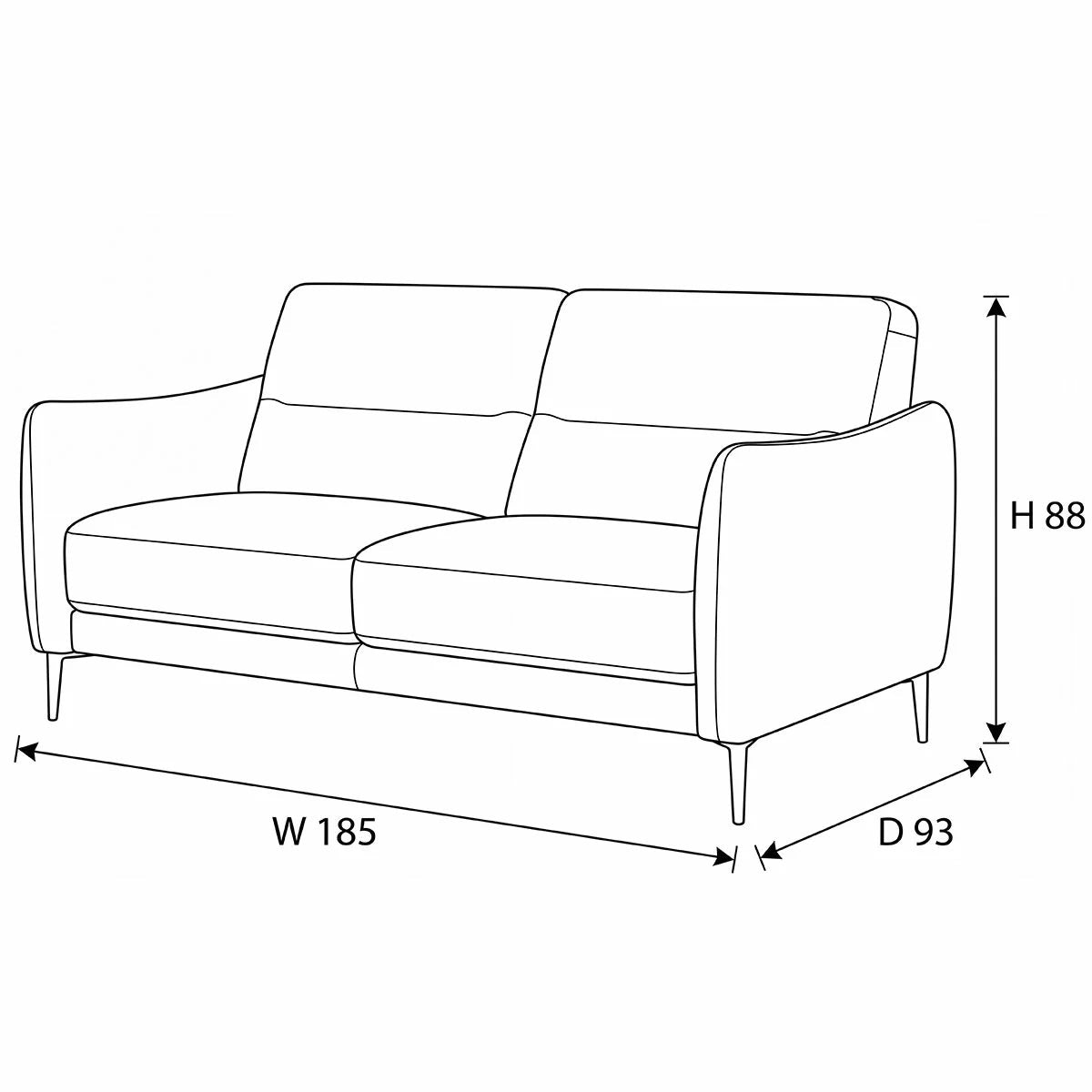 Nicoletti Jupiter Grey Leather Large 2 Seater Sofa, view 2