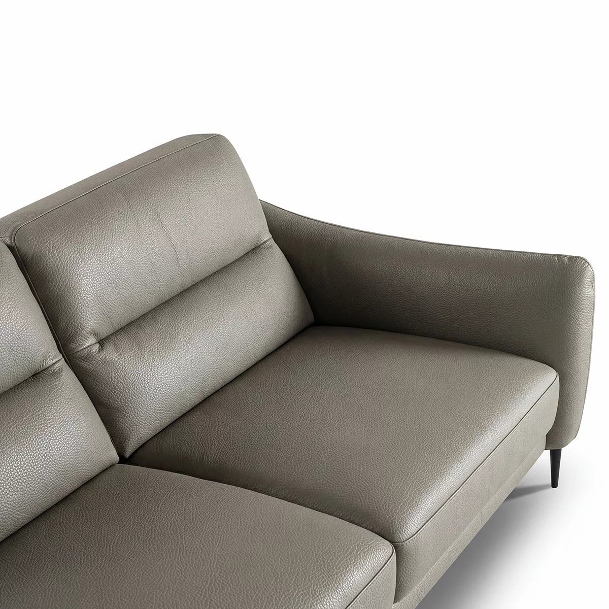Nicoletti Jupiter Grey Leather Large 2 Seater Sofa, view 4