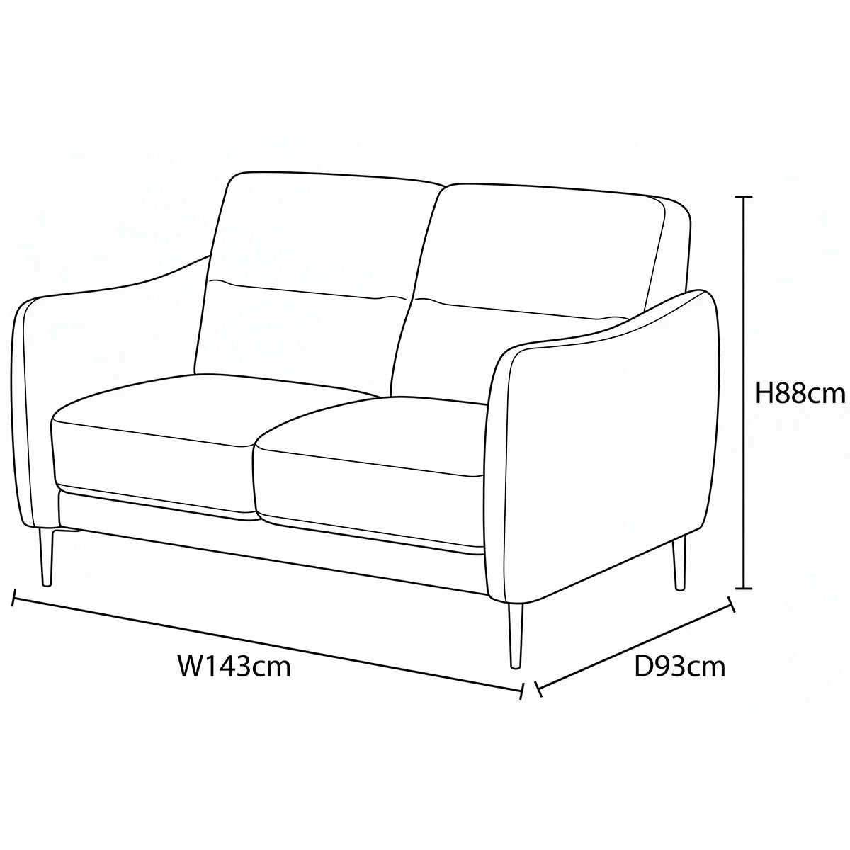 Nicoletti Jupiter Grey Leather 2 Seater Sofa, view 2