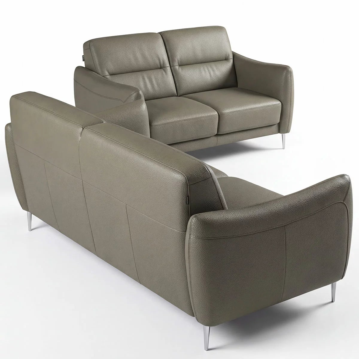Nicoletti Jupiter Grey Leather 2 Seater Sofa, view 5