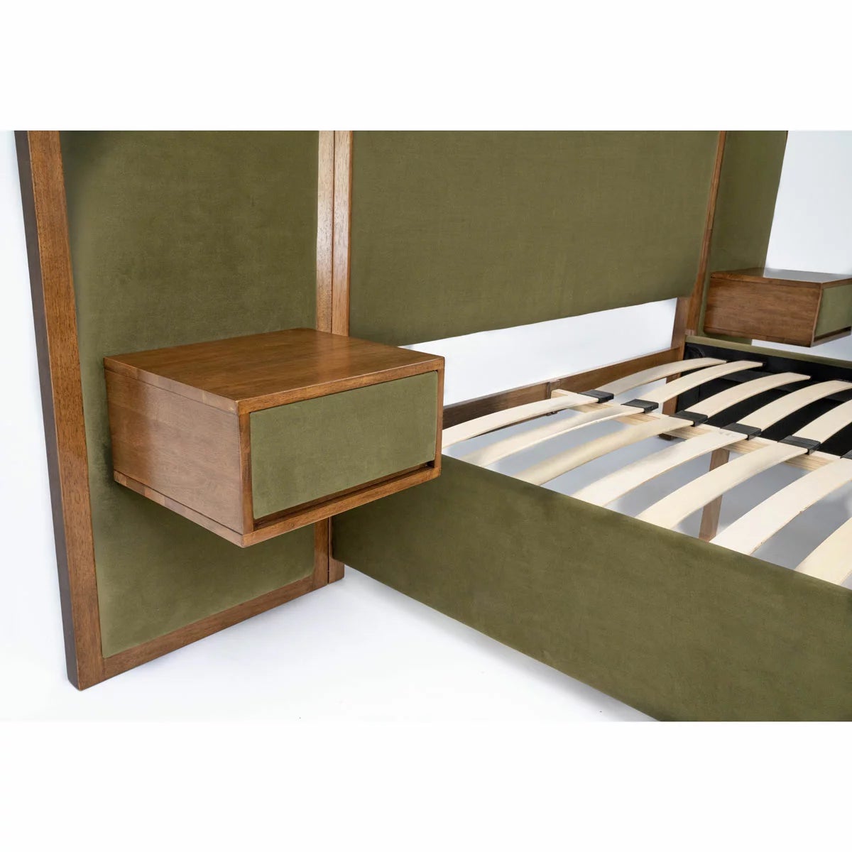 Travis Bed Green Velvet Bed Frame in 2 Sizes, view 11