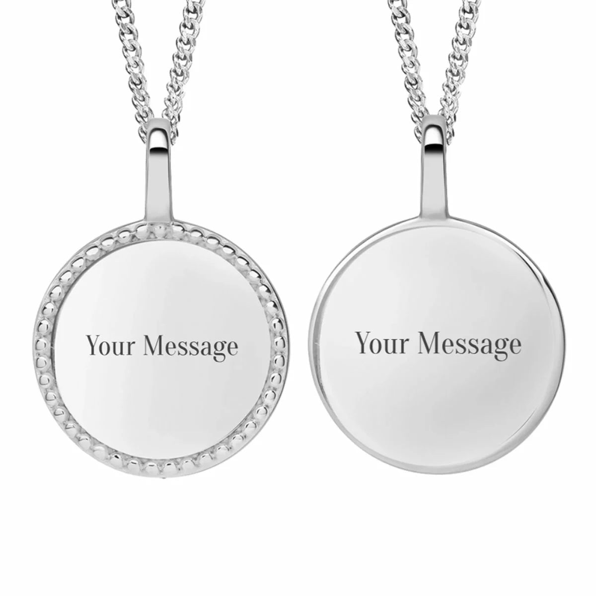 Beginnings Recycled Sterling Silver Semi-Precious Birthstone Pendant Necklace & Disc on Chain, Personalisation Available, view 8