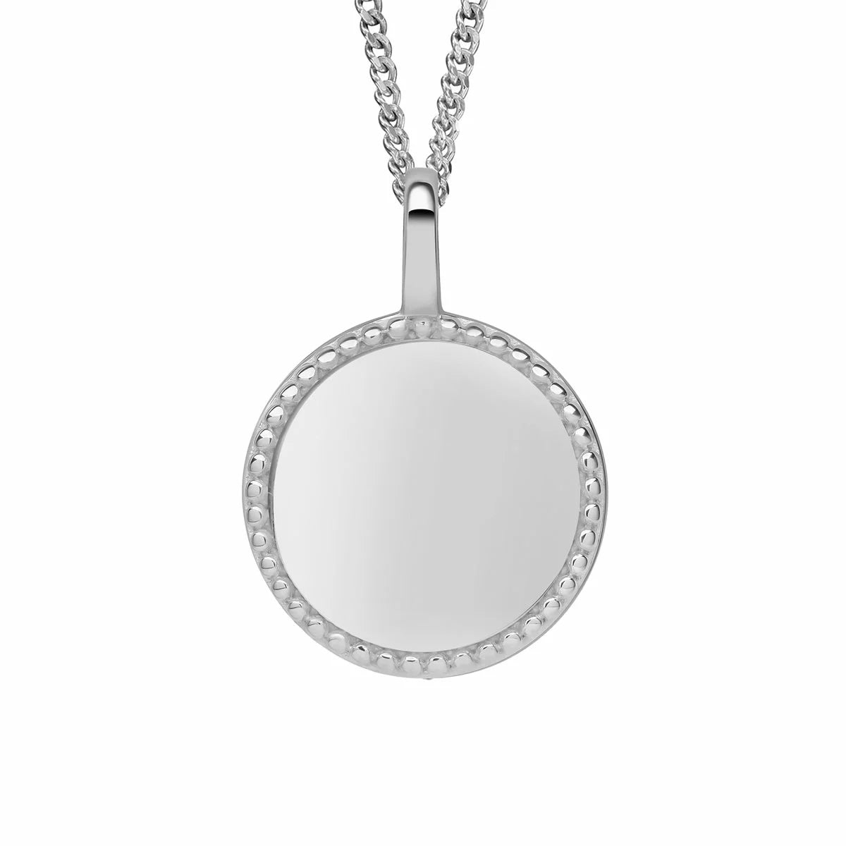 Beginnings Recycled Sterling Silver Semi-Precious Birthstone Pendant Necklace & Disc on Chain, Personalisation Available, view 18