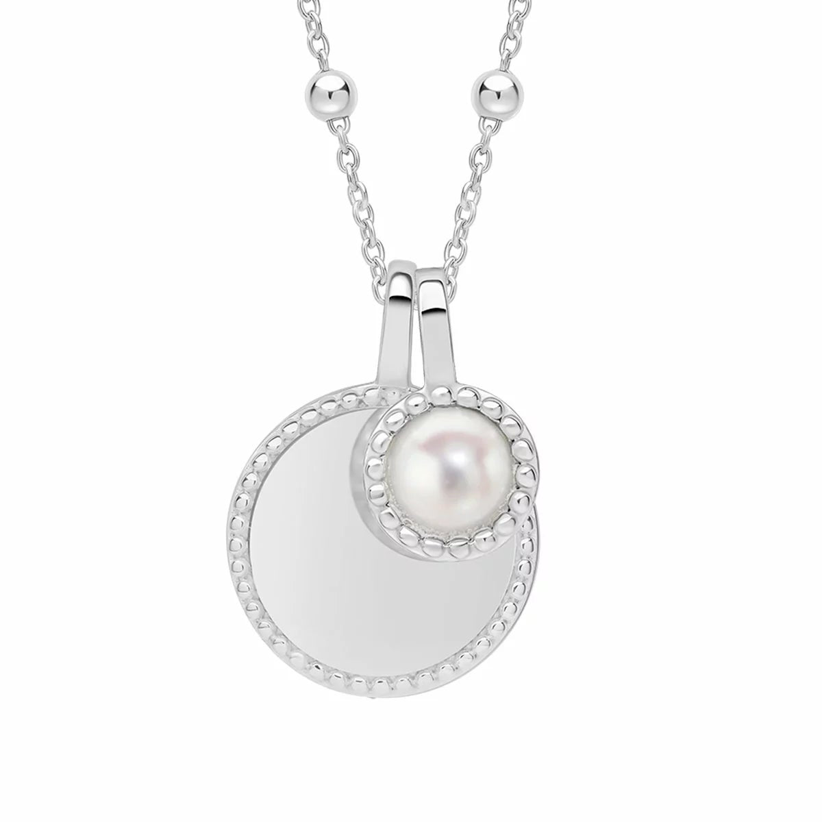Beginnings Recycled Sterling Silver Semi-Precious Birthstone Pendant Necklace & Disc on Chain, Personalisation Available, view 22