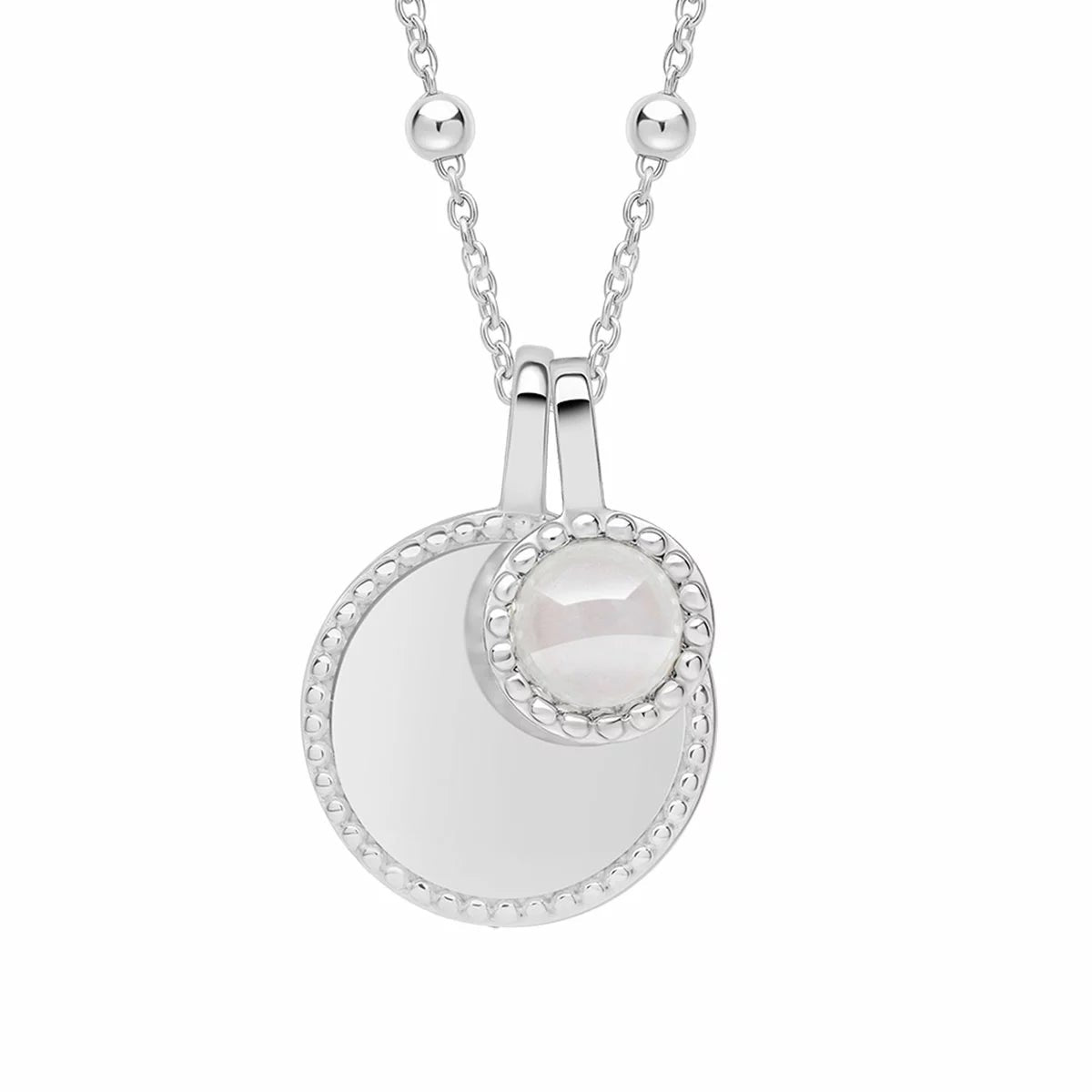 Beginnings Recycled Sterling Silver Semi-Precious Birthstone Pendant Necklace & Disc on Chain, Personalisation Available, view 16