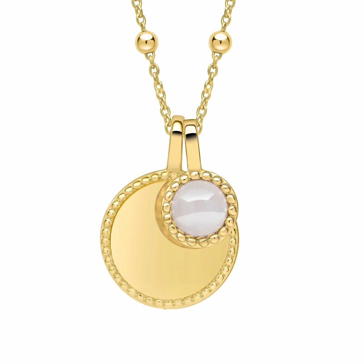 Beginnings Gold Plated Sterling Silver Semi-Precious Birthstone Pendant Necklace & Disc on Chain, Personalisation Available, view 18