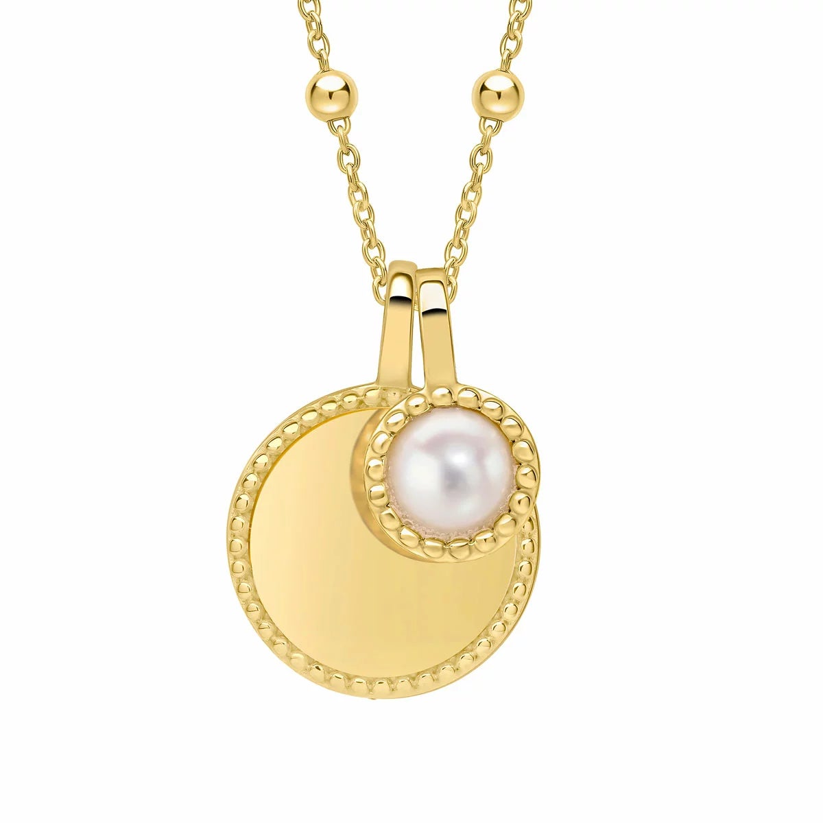 Beginnings Gold Plated Sterling Silver Semi-Precious Birthstone Pendant Necklace & Disc on Chain, Personalisation Available, view 24