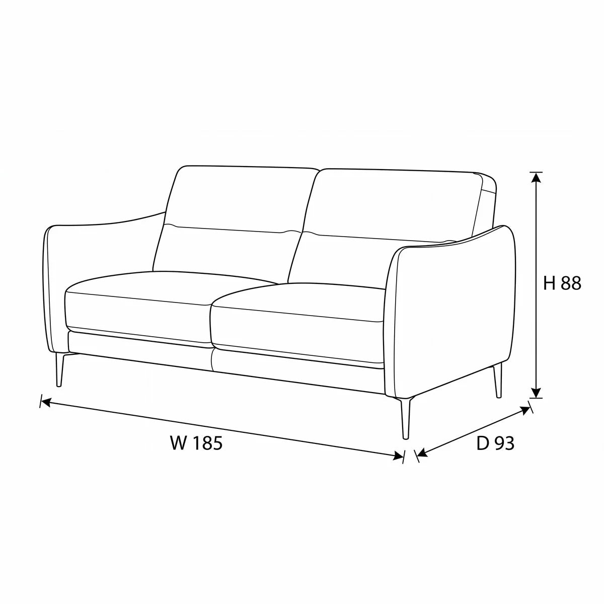 Nicoletti Jupiter Taupe Leather Large 2 Seater Sofa, view 2