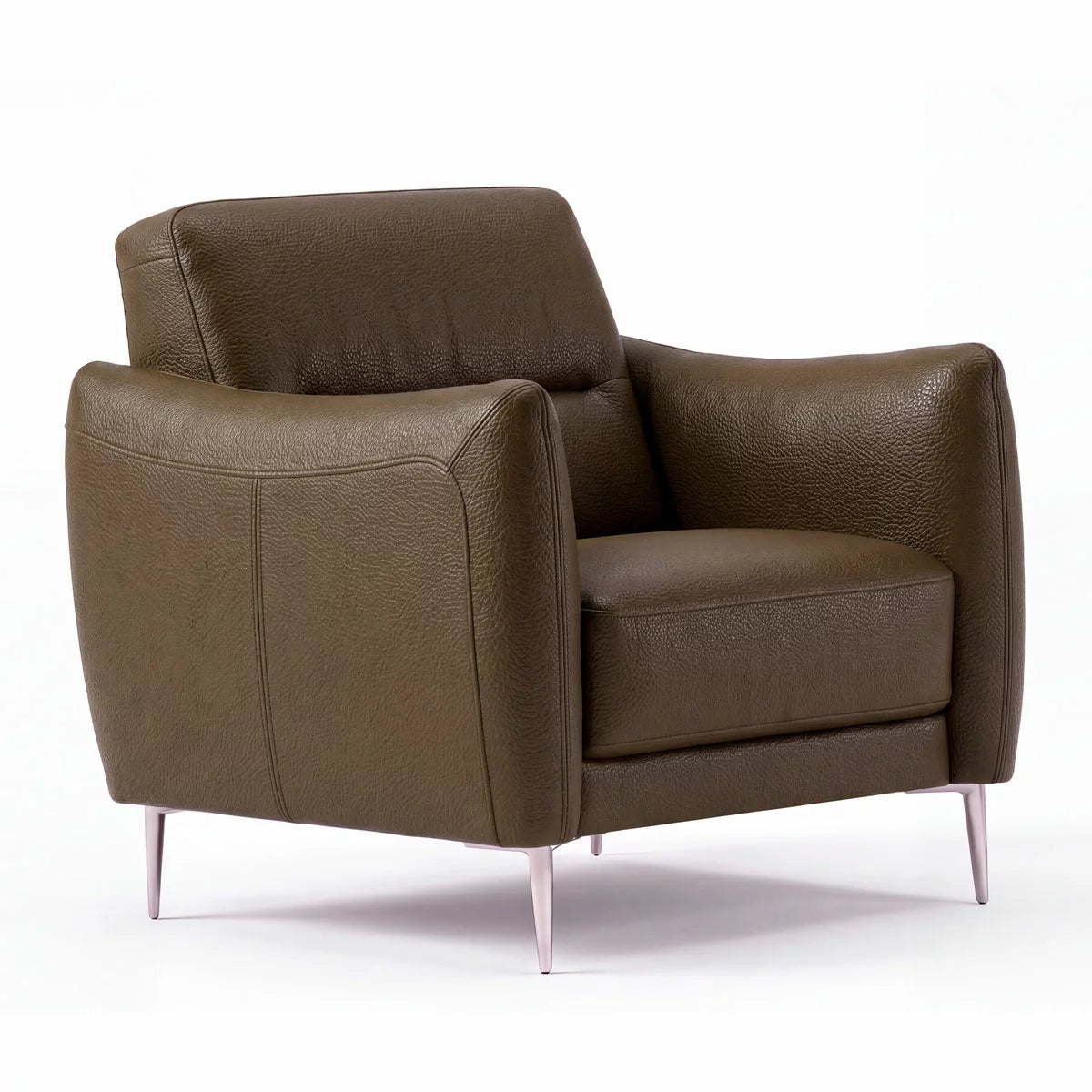 Nicoletti Jupiter Taupe Leather Armchair, view 3