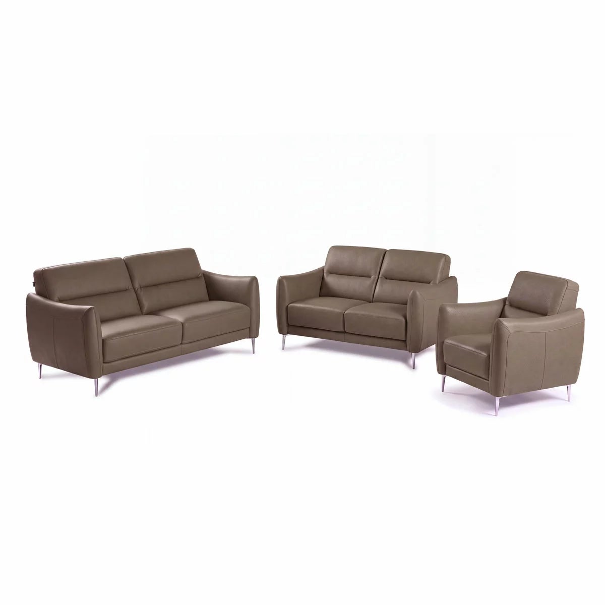 Nicoletti Jupiter Taupe Leather Armchair, view 5