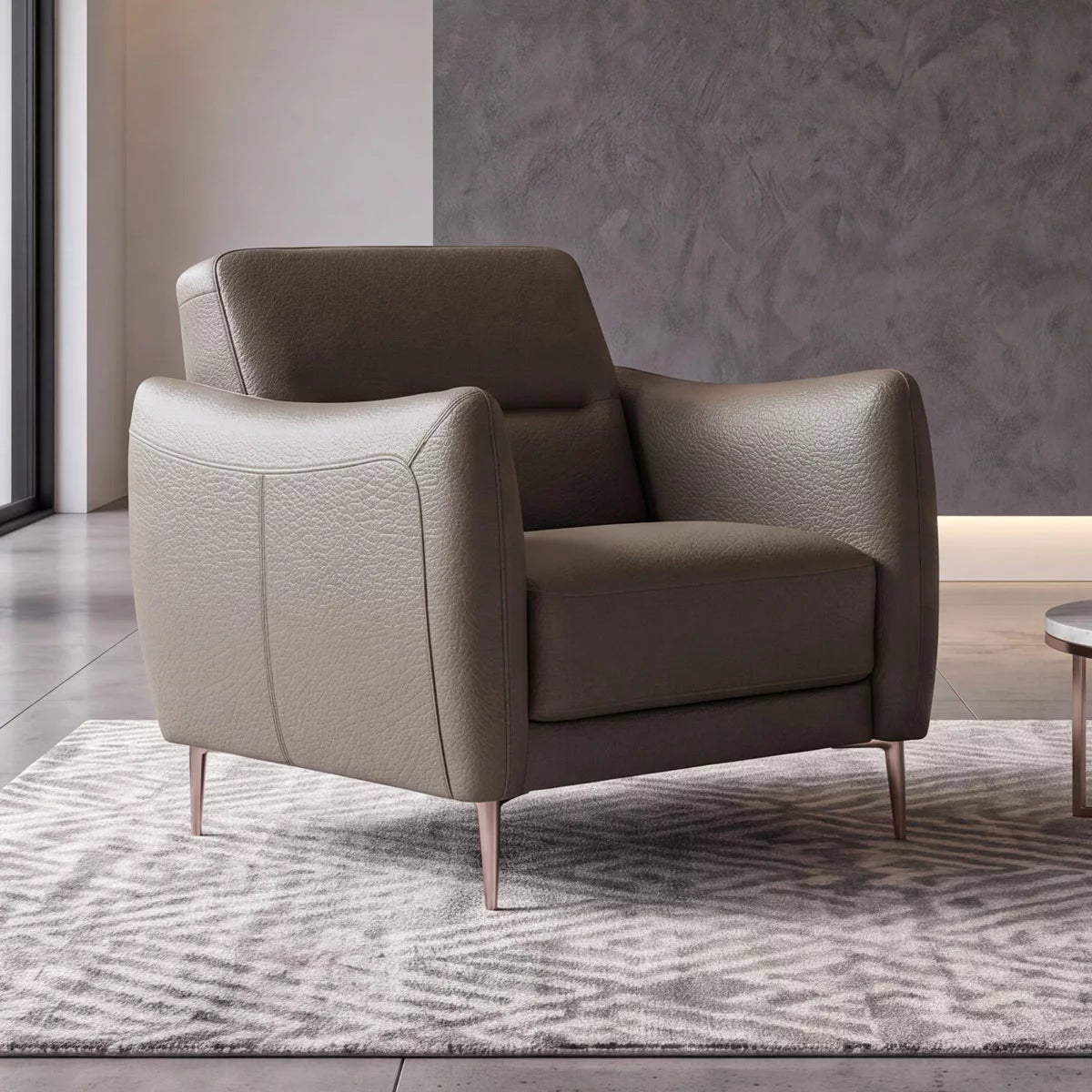 Nicoletti Jupiter Grey Leather Armchair