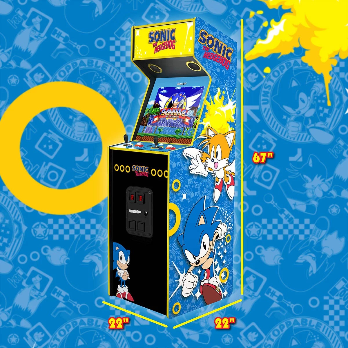 Arcade1Up Sonic the Hedgehog™ Supreme Home Arcade Machine, view 3
