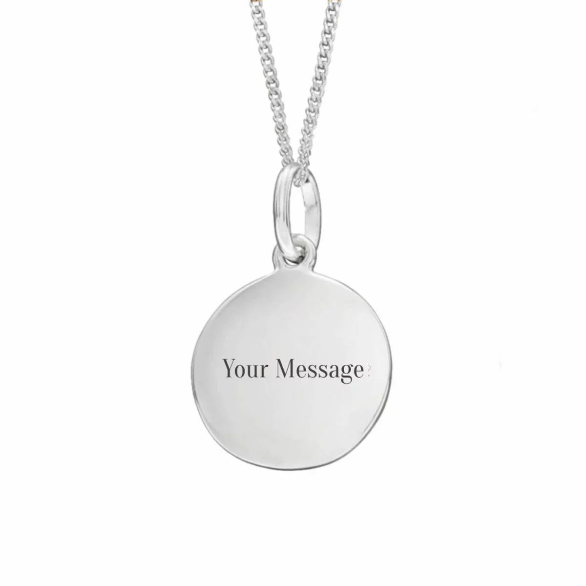 Beginnings Sterling Silver Birthstone Pendant Necklace & Disc on Chain, Personalisation Available, view 4