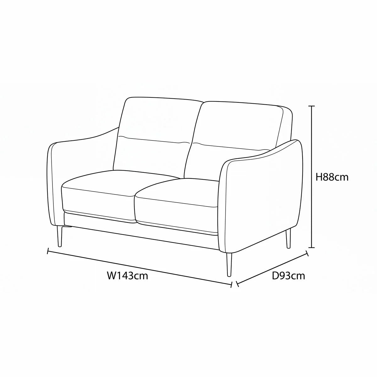 Nicoletti Jupiter Taupe Leather 2 Seater Sofa, view 2