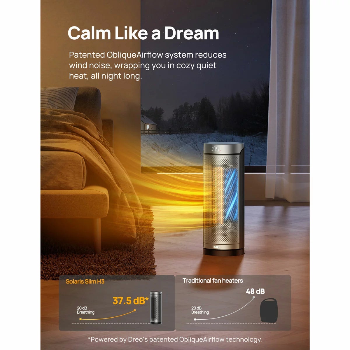 DREO DR-HSH003 Solaris Plus Ceramic Heater in Silver, view 8